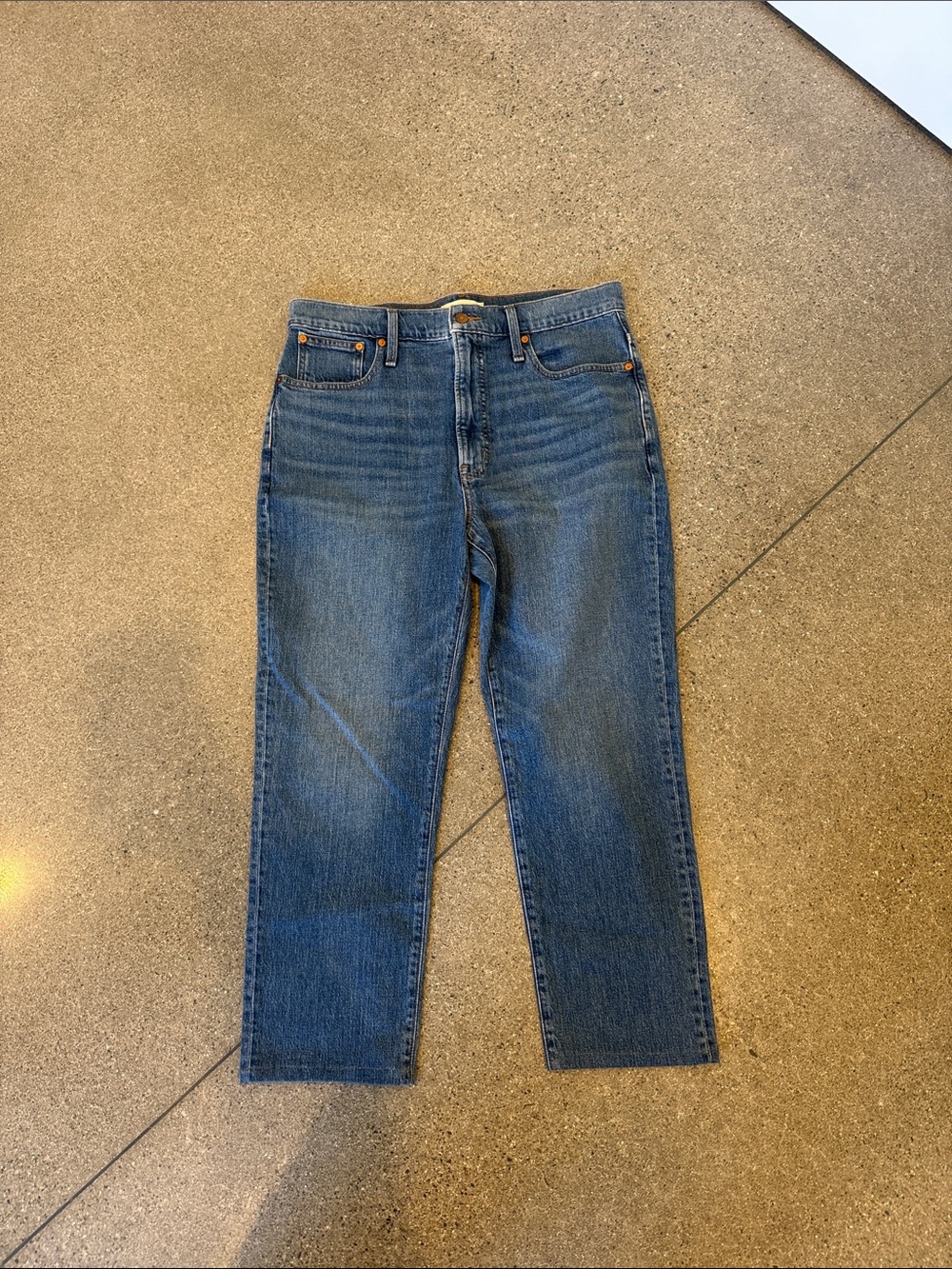 Madewell Men's Straight-Leg Denim Jeans in Medium Blue
